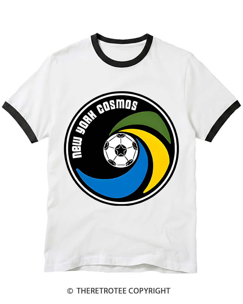 TheRetroTee 1971 New York Cosmos 1970s Ringer T-shirt