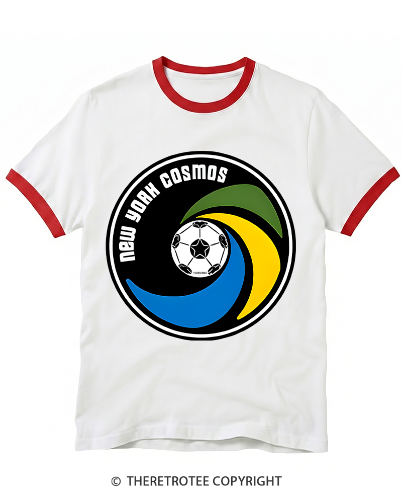 TheRetroTee 1971 New York Cosmos 1970s Ringer T-shirt