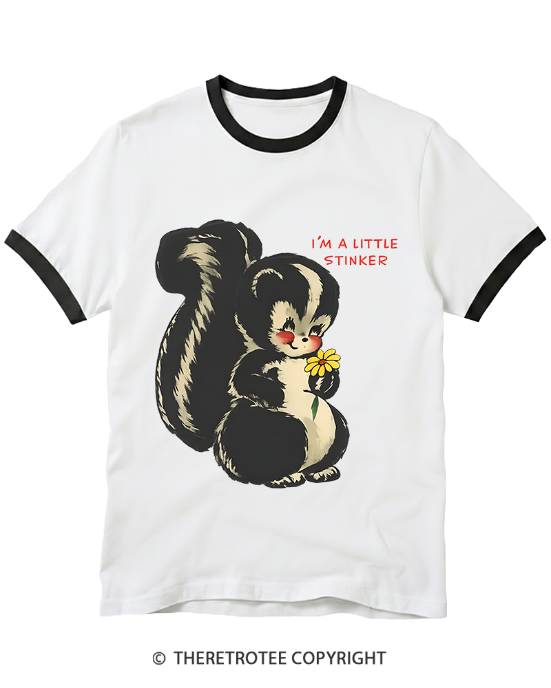 TheRetroTee Im a Little Stinker 1950s Ringer T-shirt