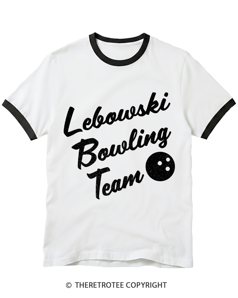 TheRetroTee Lebowski Bowling Team 1990s Ringer T-shirt