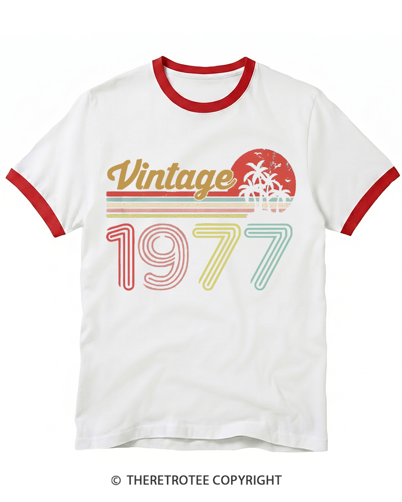 TheRetroTee 1977 Vintage Ringer T-shirt