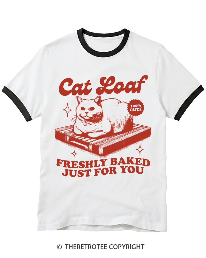 TheRetroTee Cat Loaf 2010s Ringer T-shirt