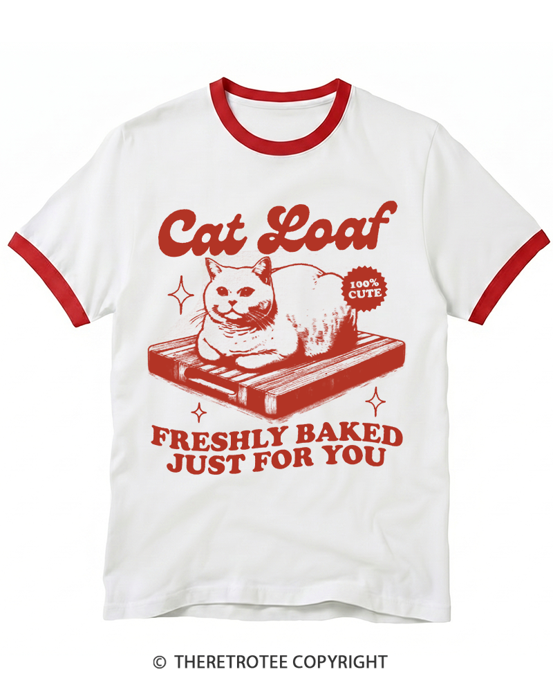 TheRetroTee Cat Loaf 2010s Ringer T-shirt