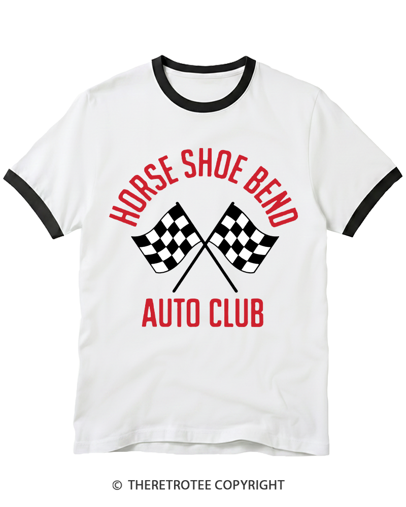TheRetroTee Horse Shoe Bend Auto Club 2010s Ringer T-shirt