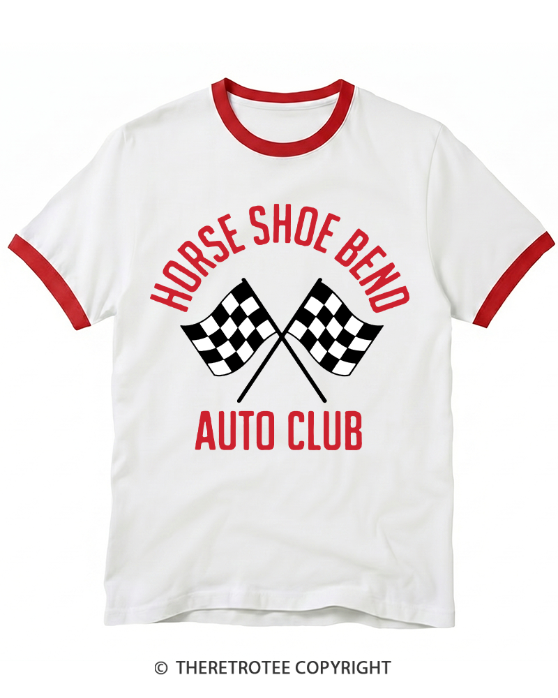 TheRetroTee Horse Shoe Bend Auto Club 2010s Ringer T-shirt