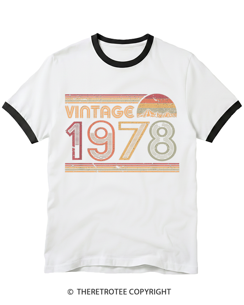 TheRetroTee 1978 Vintage Ringer T-shirt