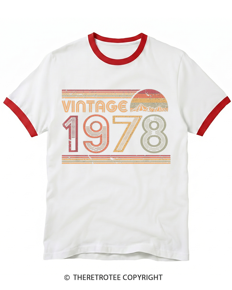 TheRetroTee 1978 Vintage Ringer T-shirt