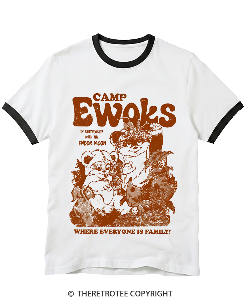 TheRetroTee Camp Ewoks 1980s Ringer T-shirt