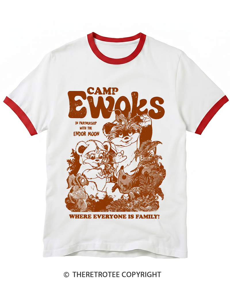TheRetroTee Camp Ewoks 1980s Ringer T-shirt
