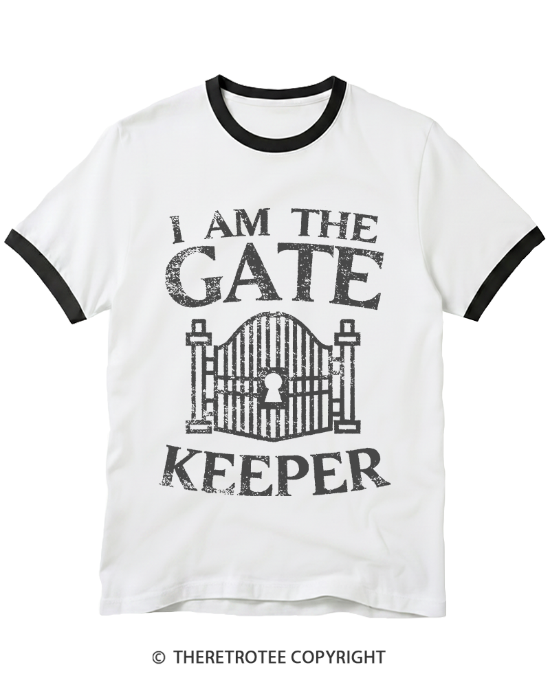 TheRetroTee I Am The Gatekeeper 1980s Ringer T-shirt