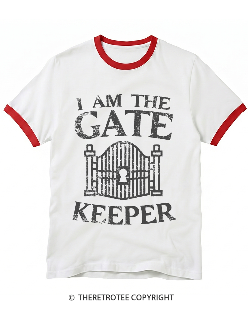 TheRetroTee I Am The Gatekeeper 1980s Ringer T-shirt