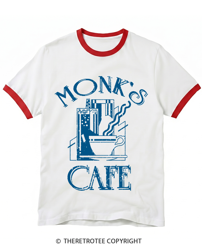 TheRetroTee Monk's Cafe 1990s Ringer T-shirt