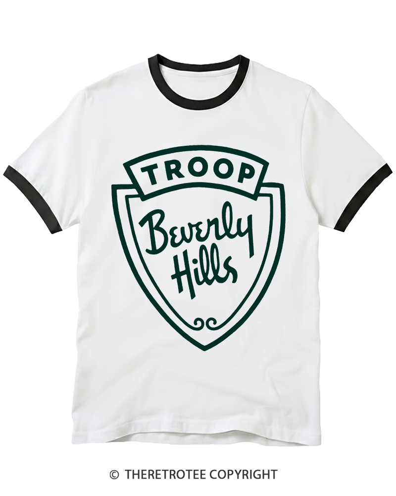 TheRetroTee Troop Beverly Hills 1990s Ringer T-shirt