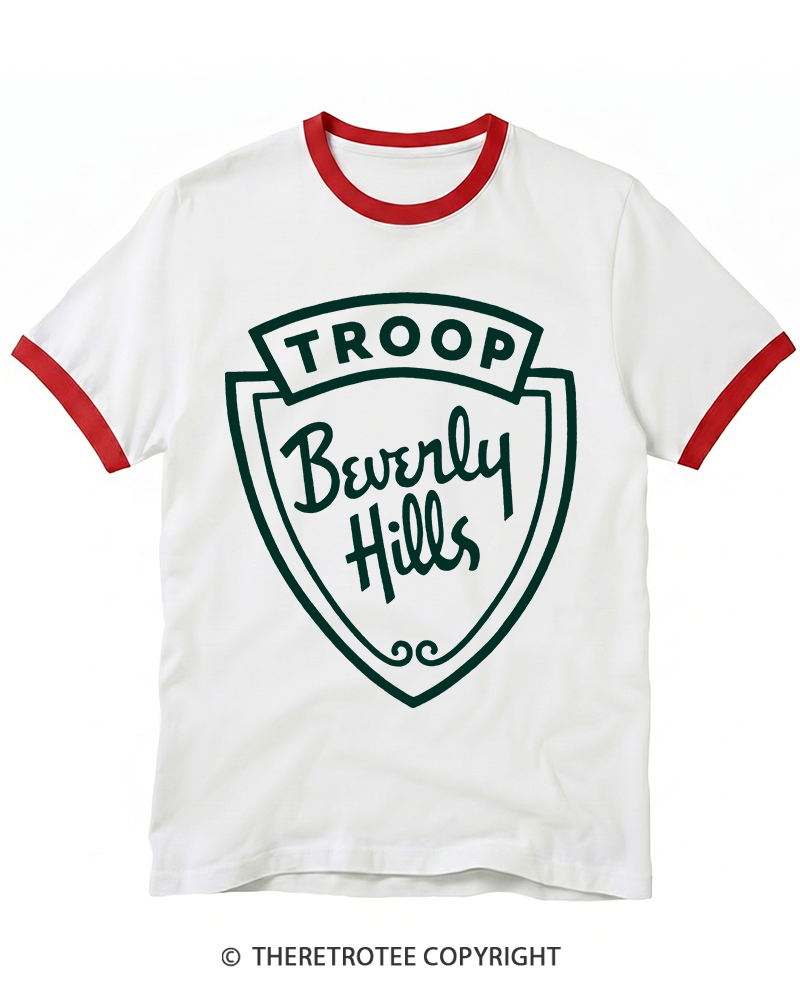 TheRetroTee Troop Beverly Hills 1990s Ringer T-shirt