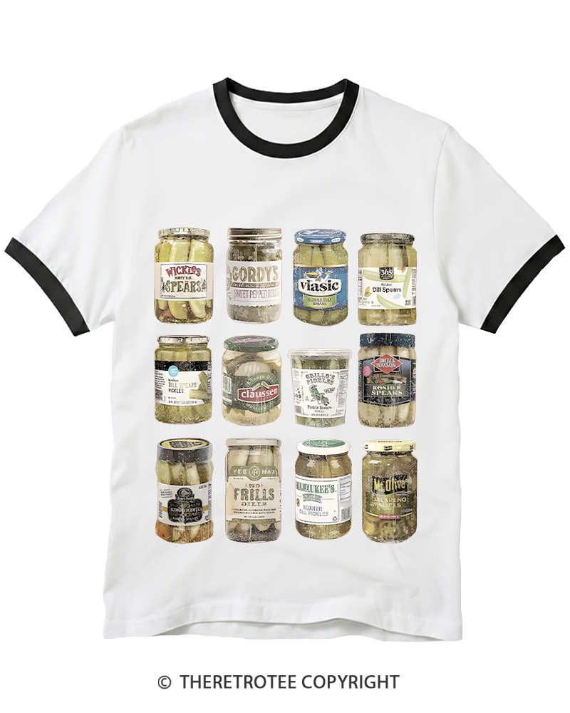TheRetroTee Canned Pickles 1990s Ringer T-shirt