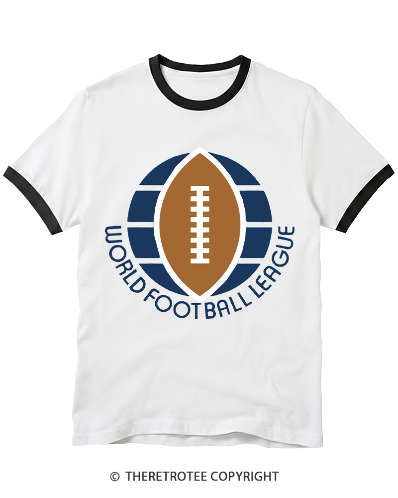 TheRetroTee 1974 WFL Logo 1970s Ringer T-shirt