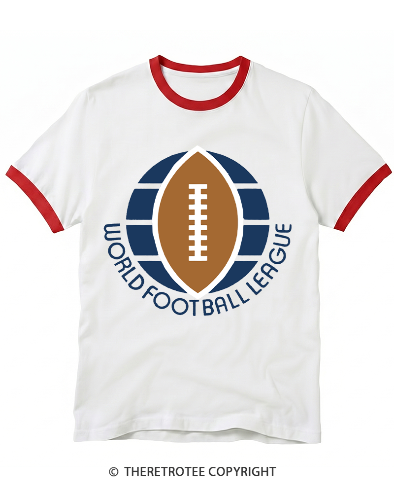 TheRetroTee 1974 WFL Logo 1970s Ringer T-shirt