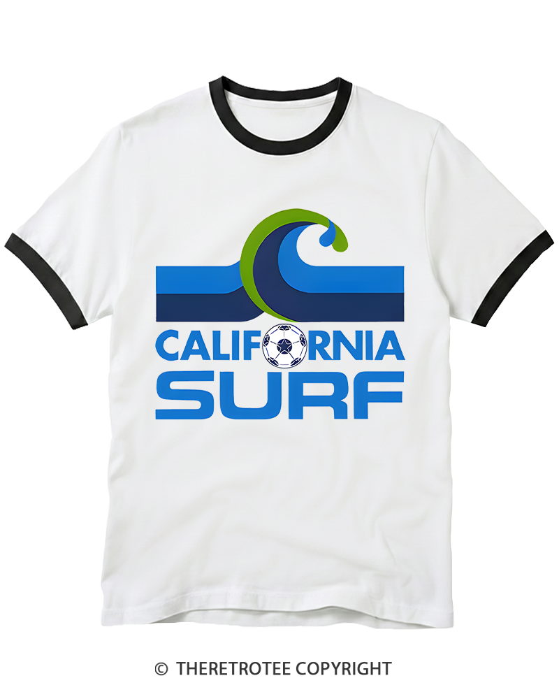 TheRetroTee 1978 California Surf 1970s Ringer T-shirt
