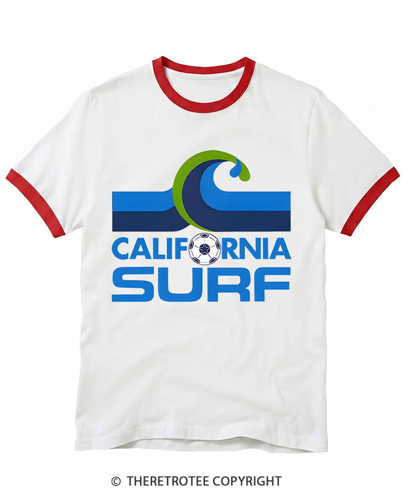TheRetroTee 1978 California Surf 1970s Ringer T-shirt