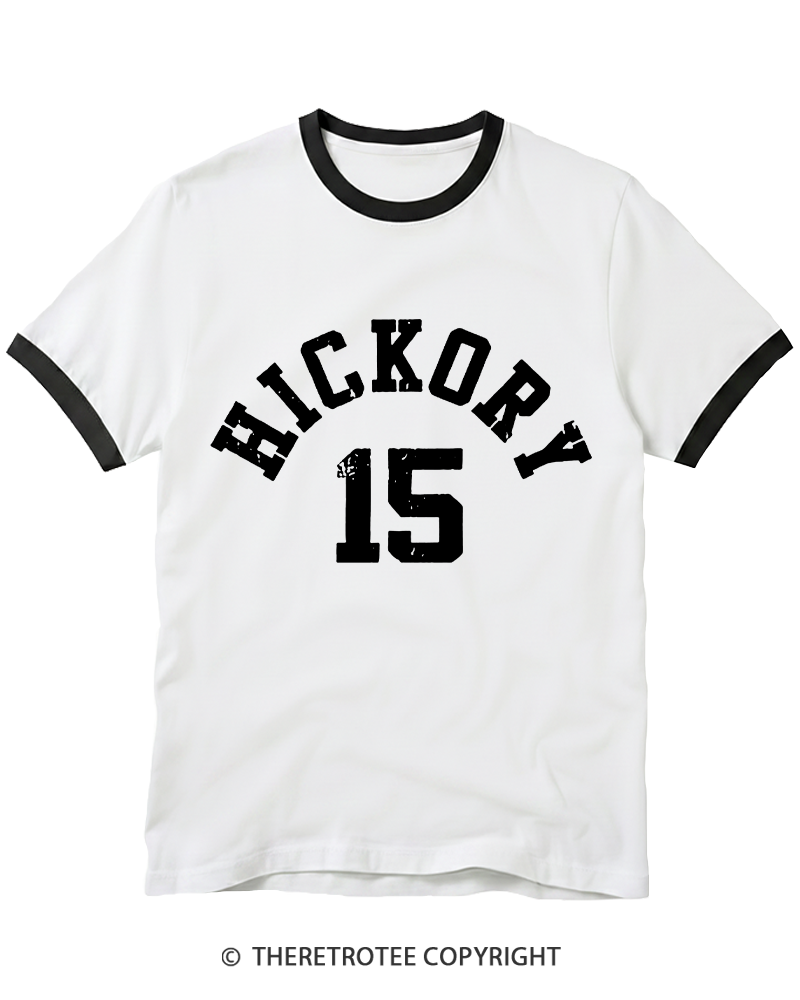 TheRetroTee Hickory Basketball 1980s Ringer T-shirt