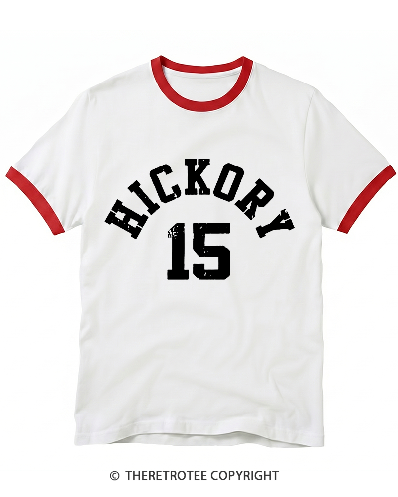 TheRetroTee Hickory Basketball 1980s Ringer T-shirt