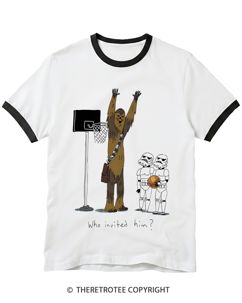 TheRetroTee Who Invited Him 1970s Ringer T-shirt