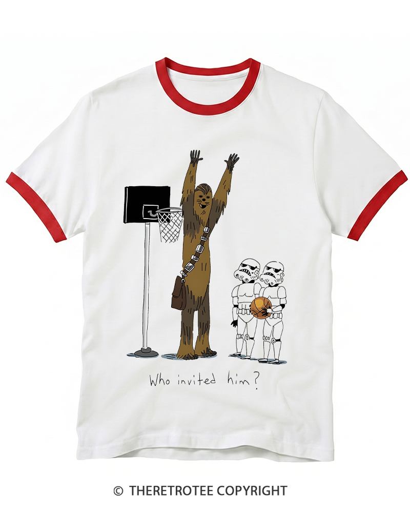TheRetroTee Who Invited Him 1970s Ringer T-shirt