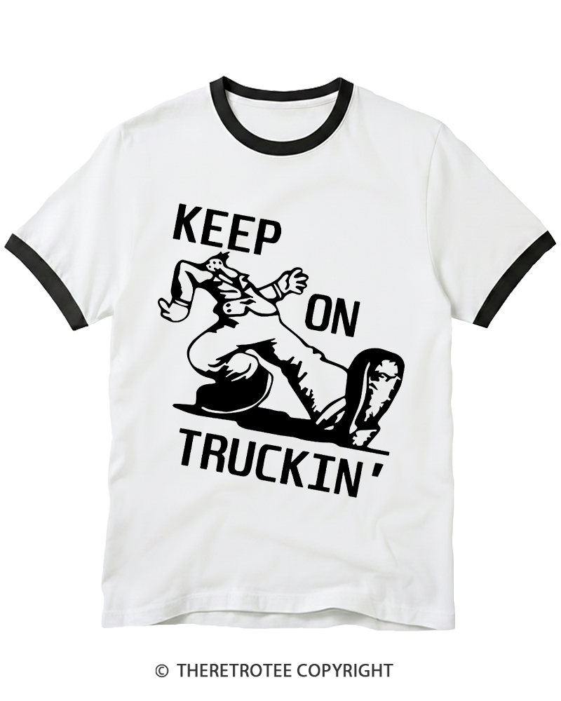 TheRetroTee 1960s Keep On Truckin' Ringer T-shirt