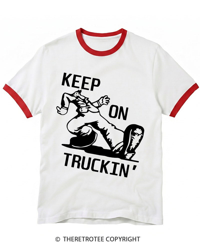 TheRetroTee 1960s Keep On Truckin' Ringer T-shirt