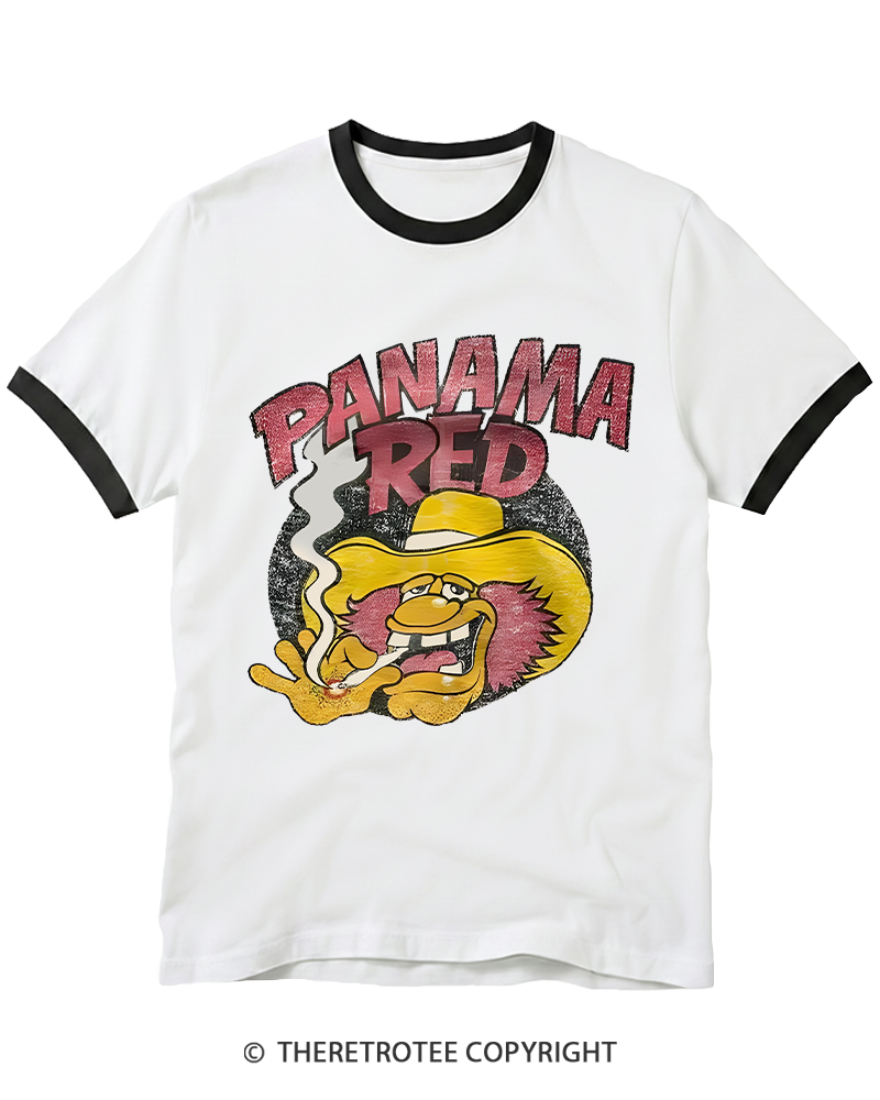 TheRetroTee Panama Red Nostalgic 1970s Ringer T-shirt
