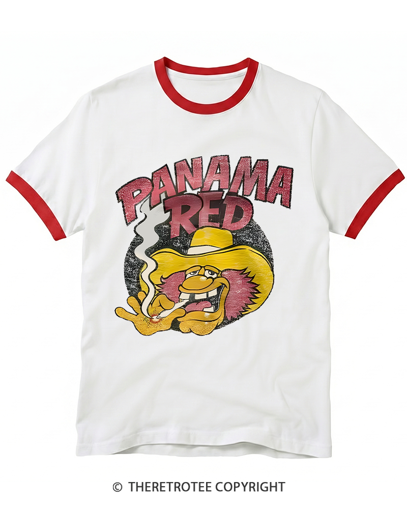 TheRetroTee Panama Red Nostalgic 1970s Ringer T-shirt