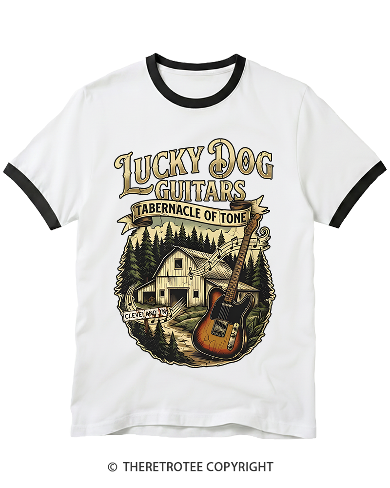 TheRetroTee Classic Guitars Ringer T-shirt