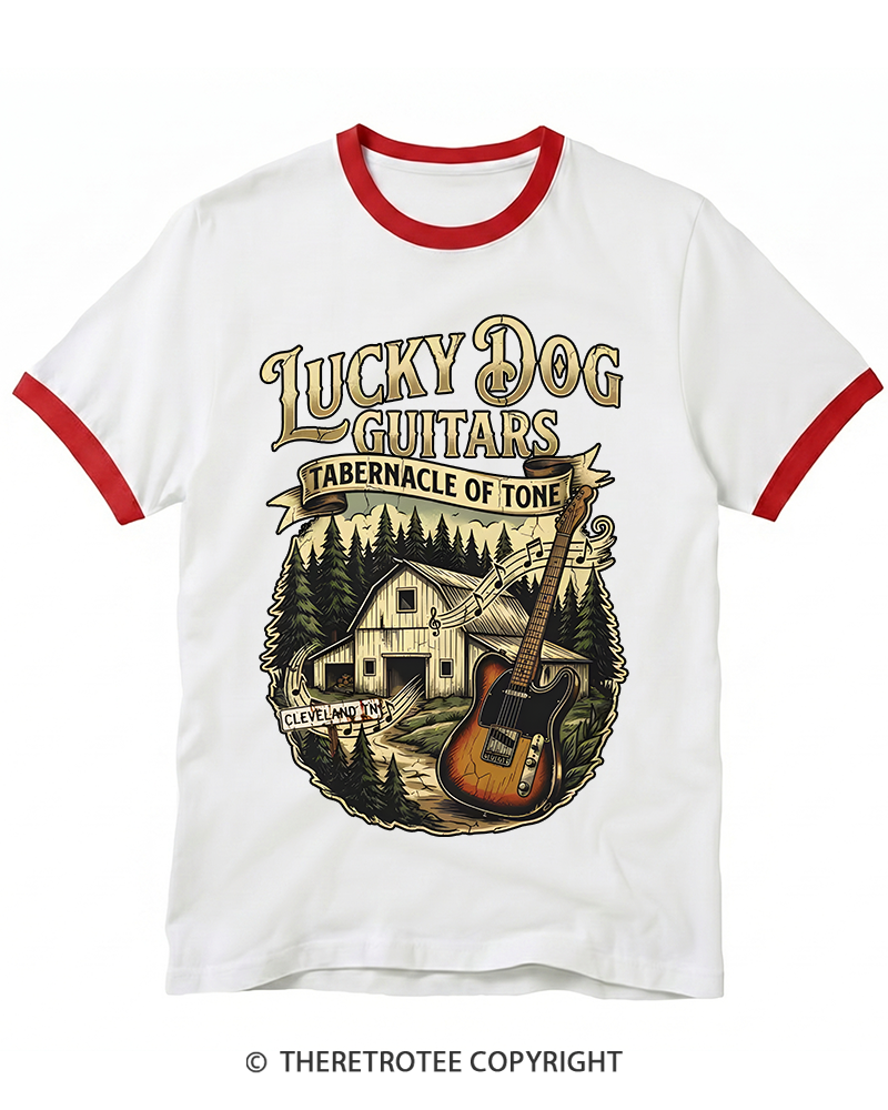 TheRetroTee Classic Guitars Ringer T-shirt