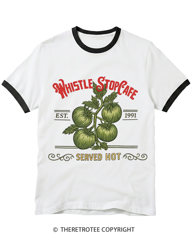 TheRetroTee Whistle Stop Cafe 1990s Ringer T-shirt