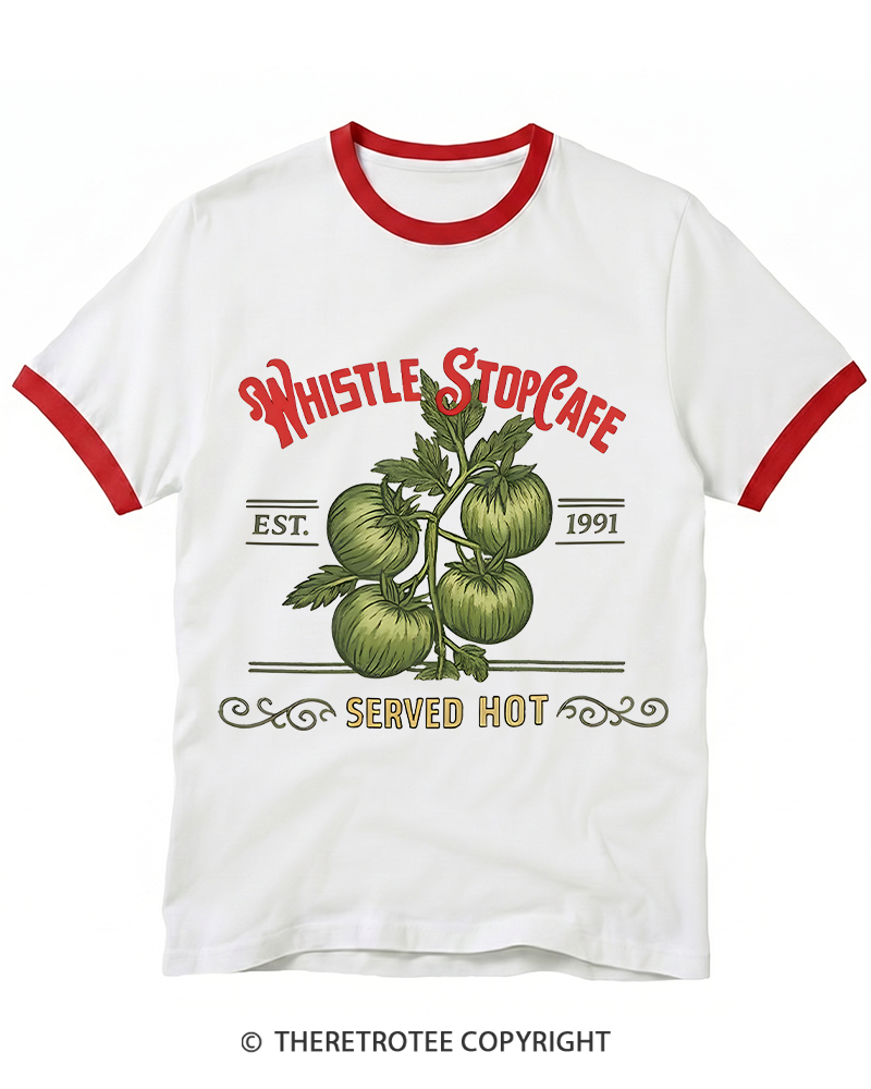 TheRetroTee Whistle Stop Cafe 1990s Ringer T-shirt