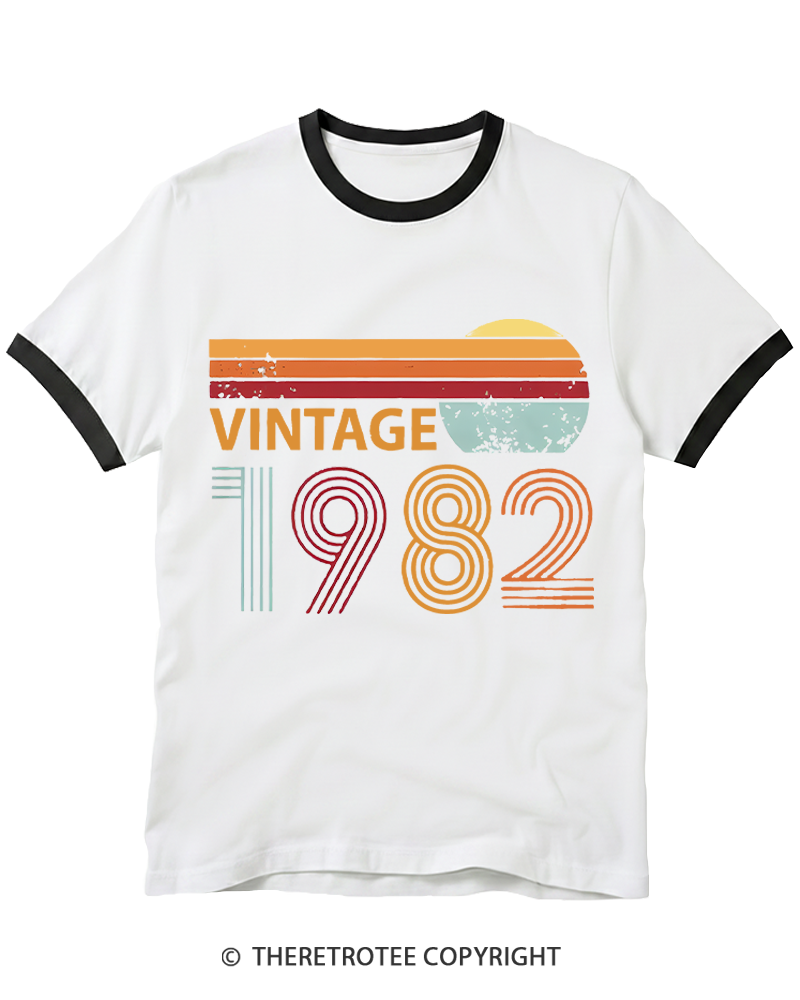 TheRetroTee 1982 Vintage Ringer T-shirt