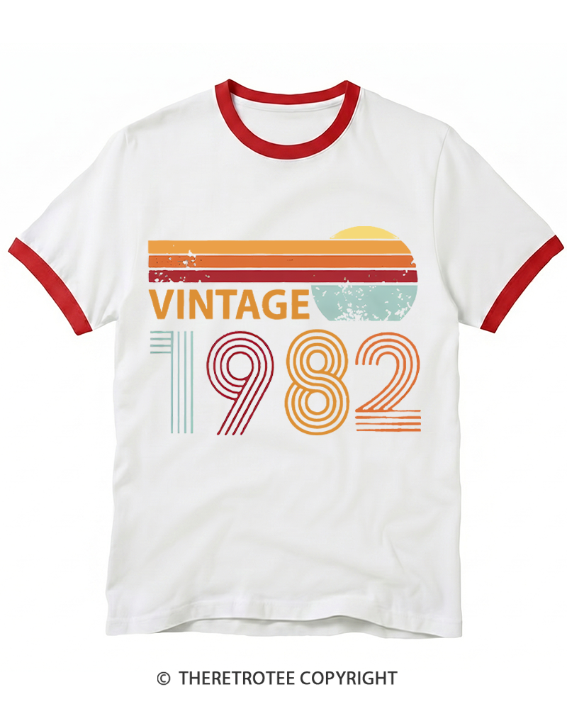 TheRetroTee 1982 Vintage Ringer T-shirt