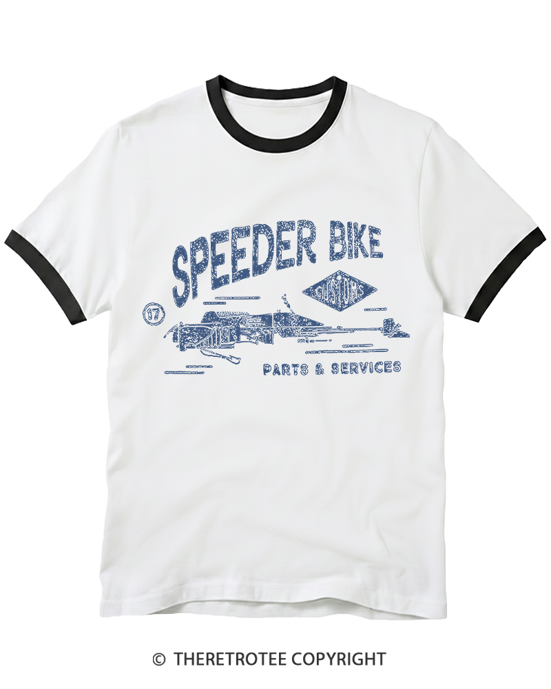 TheRetroTee Speeder Bike 1980s Ringer T-shirt