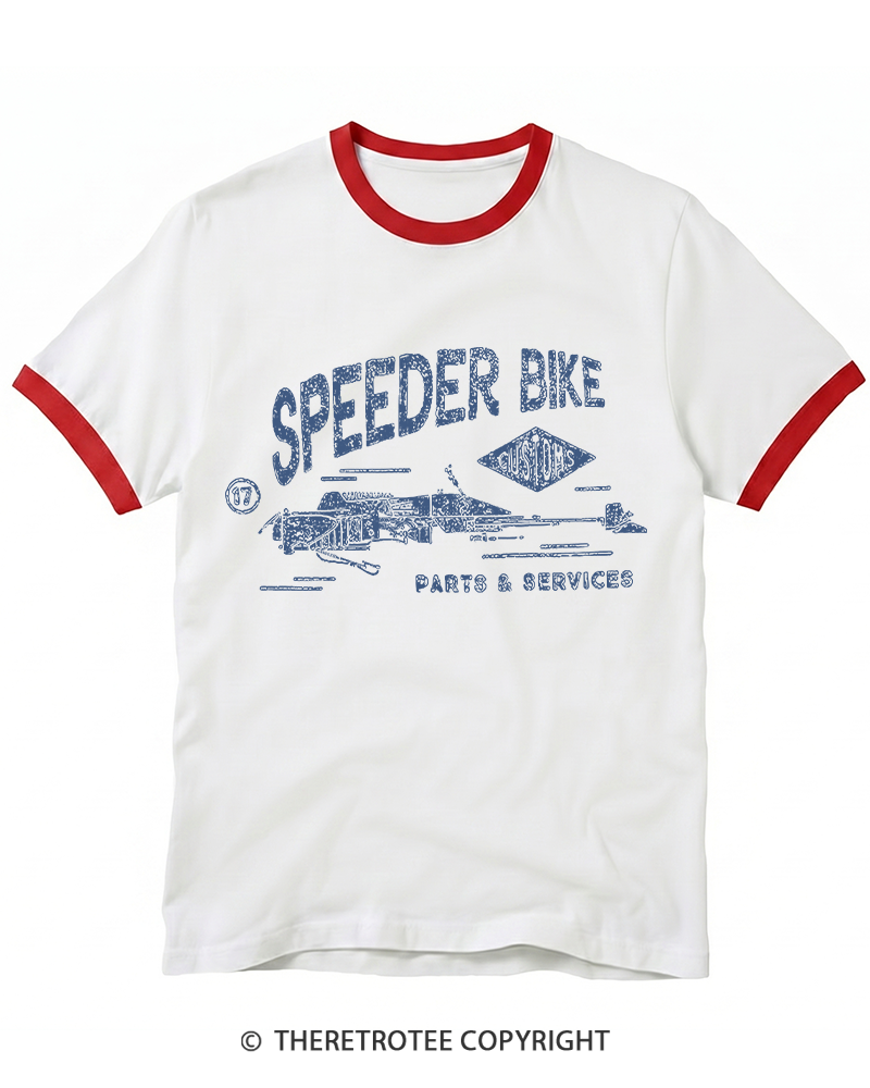 TheRetroTee Speeder Bike 1980s Ringer T-shirt