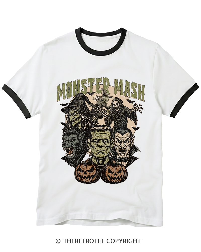 TheRetroTee Monster Mash Ringer T-shirt