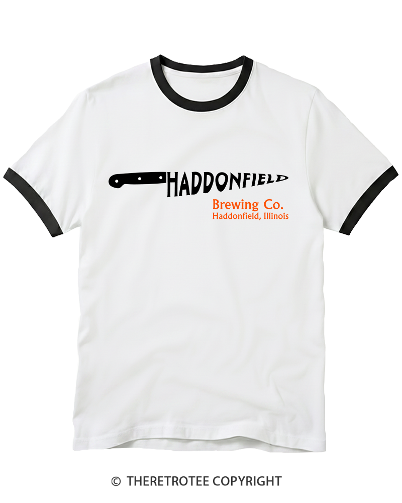 TheRetroTee Haddonfield Brewing Co 1970s Ringer T-Shirt