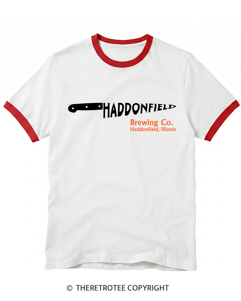 TheRetroTee Haddonfield Brewing Co 1970s Ringer T-Shirt