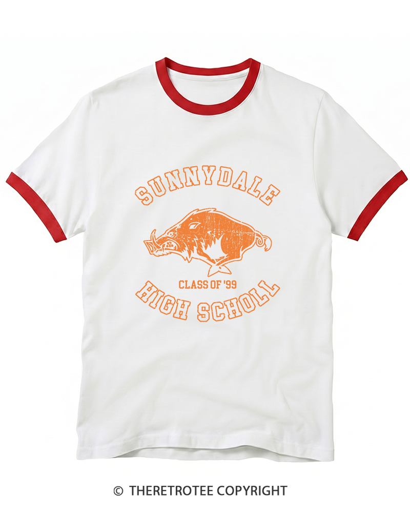 TheRetroTee Sunnydale High School 1990s Ringer T-Shirt
