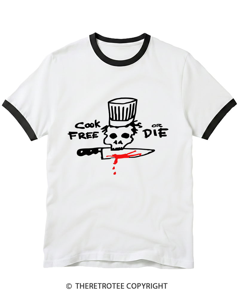 TheRetroTee Cook Free Or Die 1990s Ringer T-Shirt