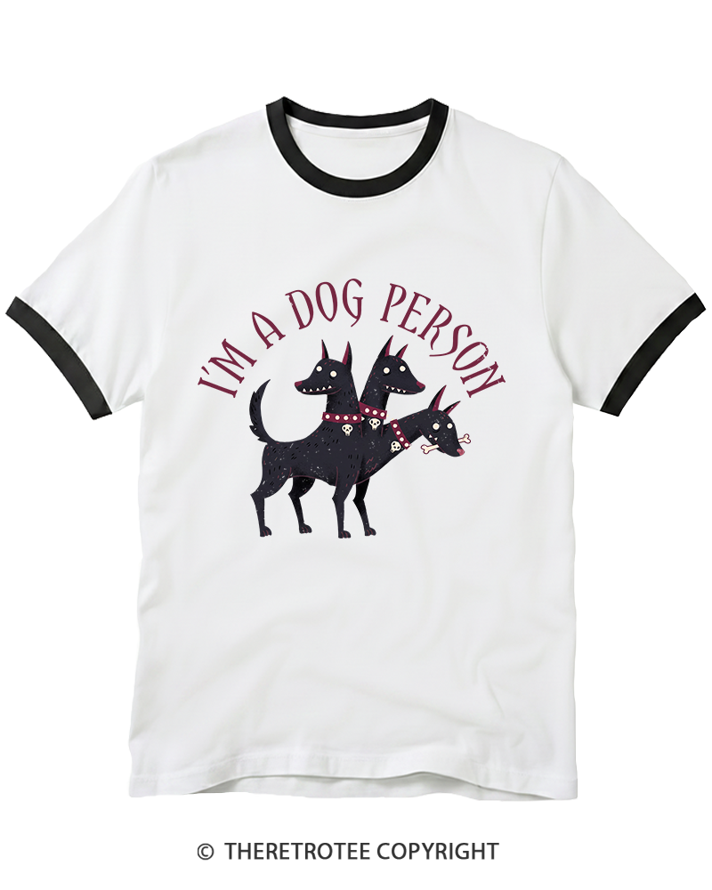 TheRetroTee I'm A Dog Person 1990s Ringer T-Shirt