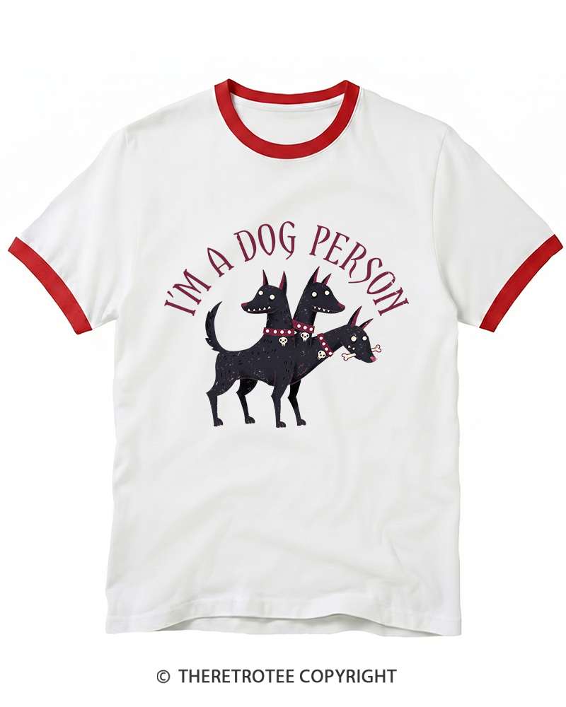 TheRetroTee I'm A Dog Person 1990s Ringer T-Shirt