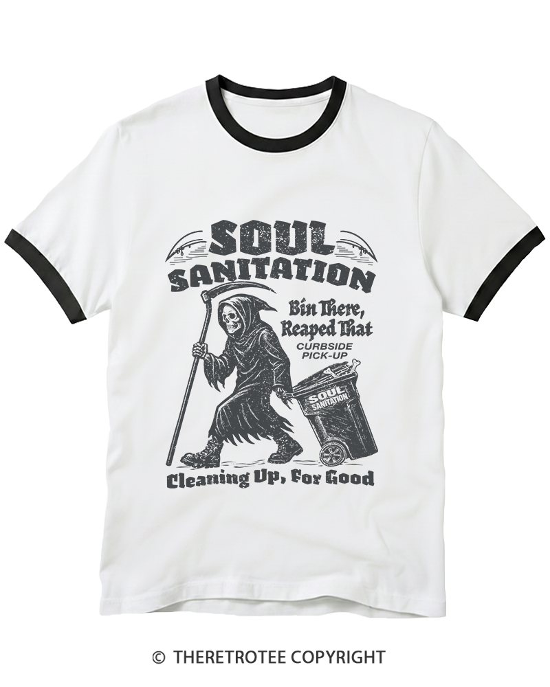 TheRetroTee Soul Sanitation 1990s Ringer T-Shirt