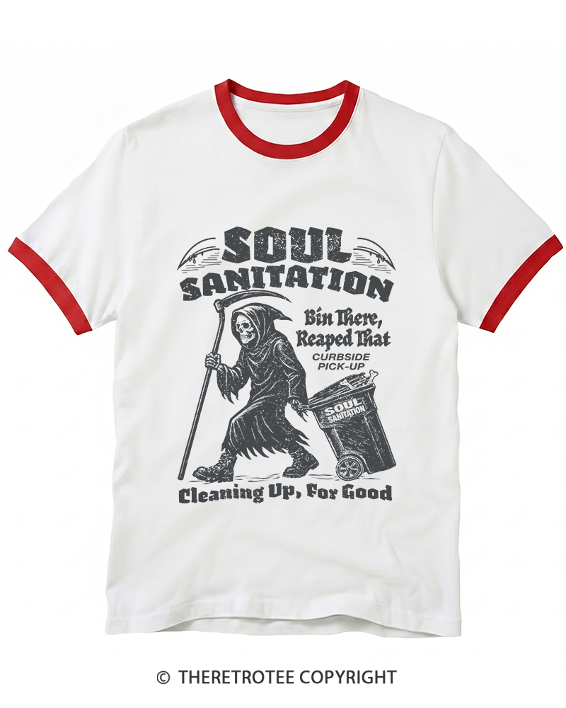 TheRetroTee Soul Sanitation 1990s Ringer T-Shirt