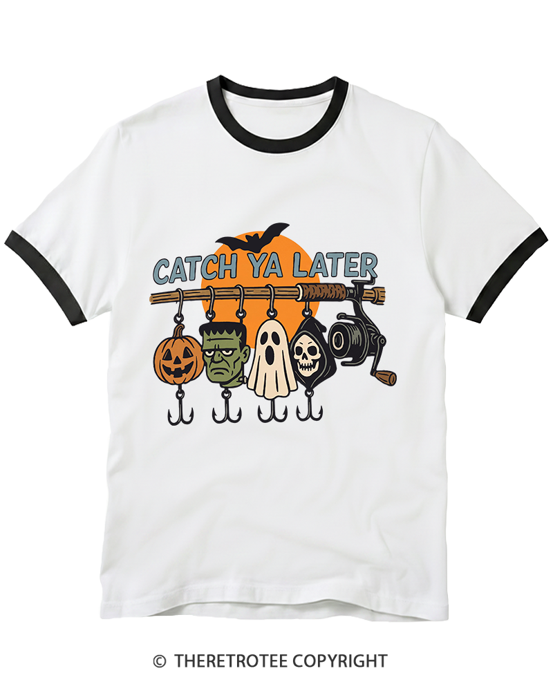 TheRetroTee Catch Ya Later 1960s Ringer T-Shirt