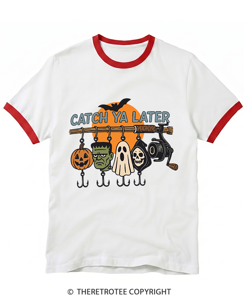 TheRetroTee Catch Ya Later 1960s Ringer T-Shirt